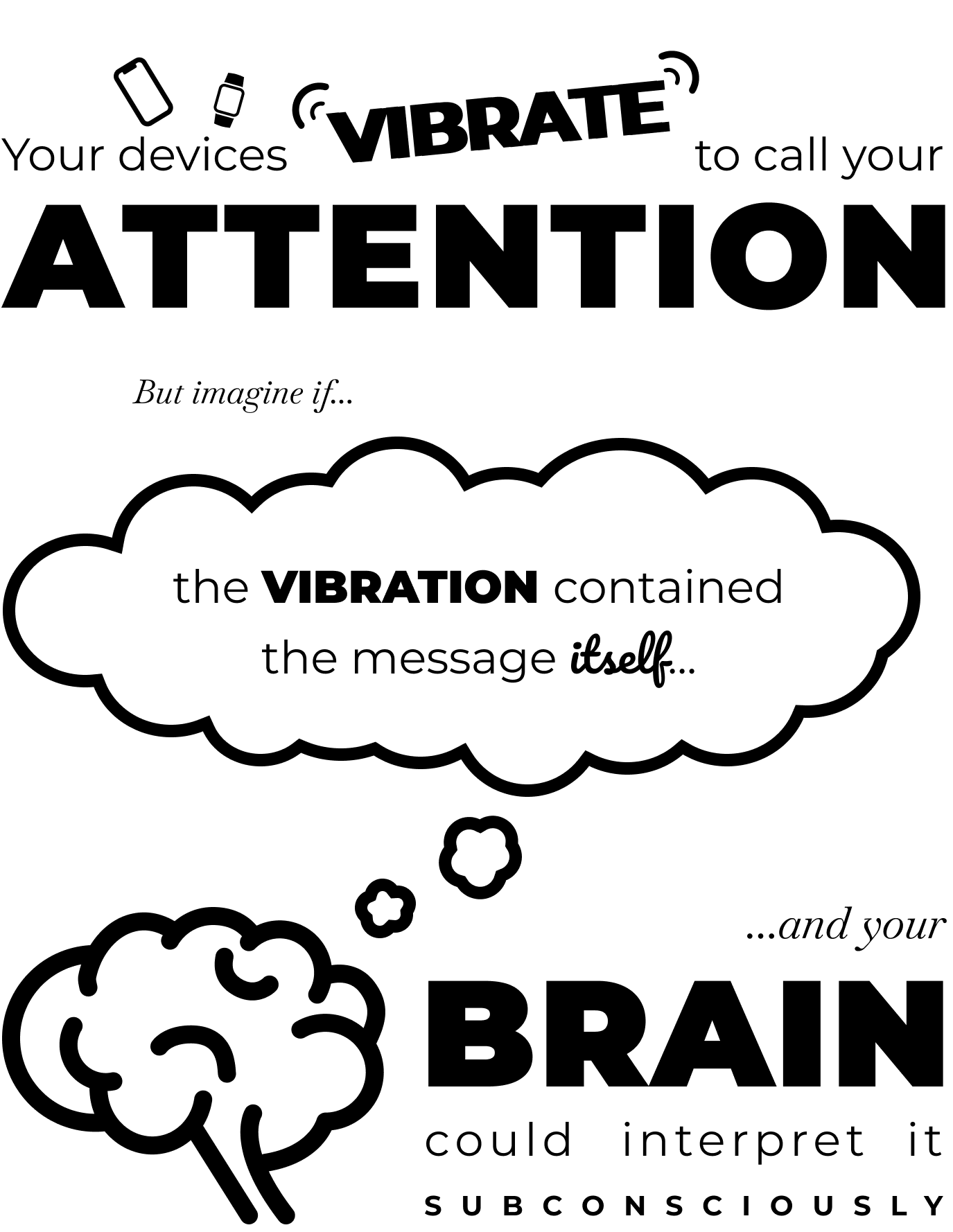 Dina enheter vibrerar för att kalla på din uppmärksamhet. Men föreställ dig att vibrationerna innehöll själva meddelandet och att din hjärna kunde tolka det undermedvetet.